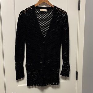 Michael Kors Black Crochet Cardigan